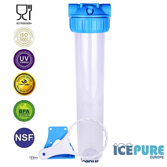 20 inch Filterhuisset Transparant 3 delig | 1 inch 20 inch Filterhuisset Transparant 3 delig | 1 inch